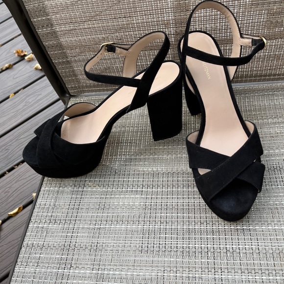 STUART WIETZMAN LADIES BLACK SUEDE IVONA SHOES-9.5M - Picture 10 of 12